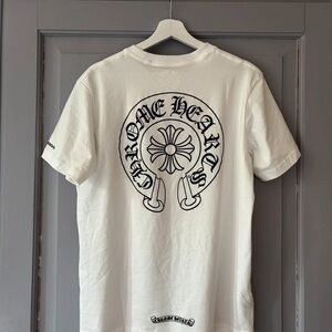 Chrome Hearts White Pocket Tee with Black Logo